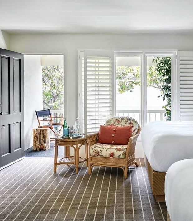 Beds and sitting area in our private balcony rooms